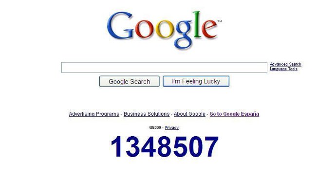Pantalla de Google con la cuenta atrás hasta fin de año