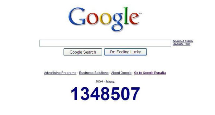 Pantalla de Google con la cuenta atrás hasta fin de año