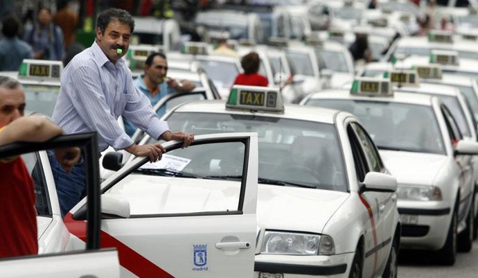 Manifestación de taxistas en Madrid