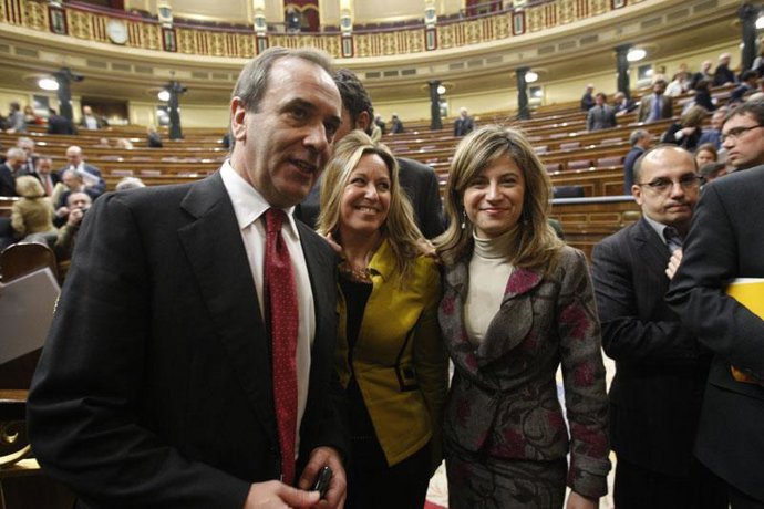 Aído, Jiménez y Alonso en la aprobación de ley del aborto