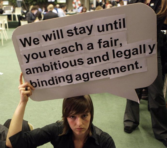 Activistas de ONGs exigen Copenhague un acuerdo ambicioso y vinculante