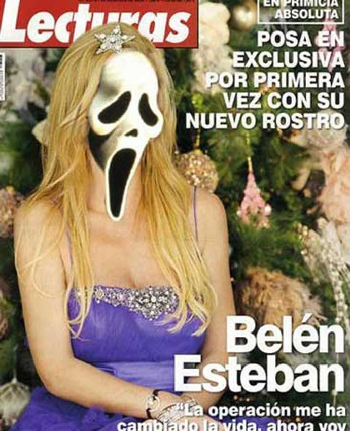 Belén Esteban con la máscara de Sream