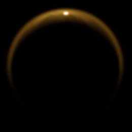 Destello de luz solar desde Titán