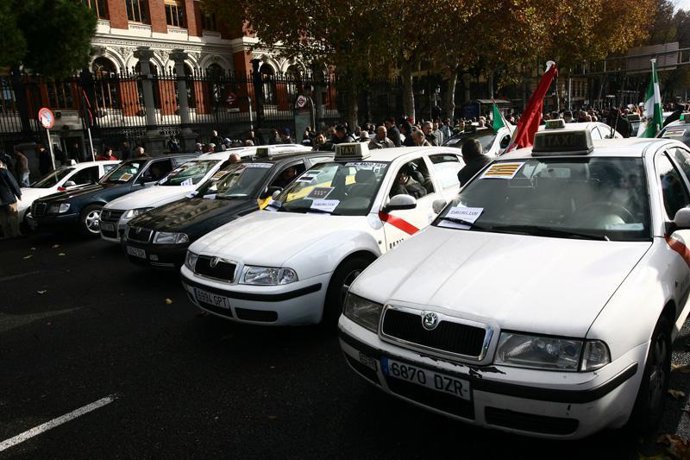Concentración de Taxis en Madrid
