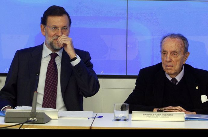 Fraga y Rajoy en el Comité del PP