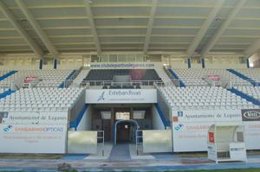 Imagen de las gradas del estadio Butarque 