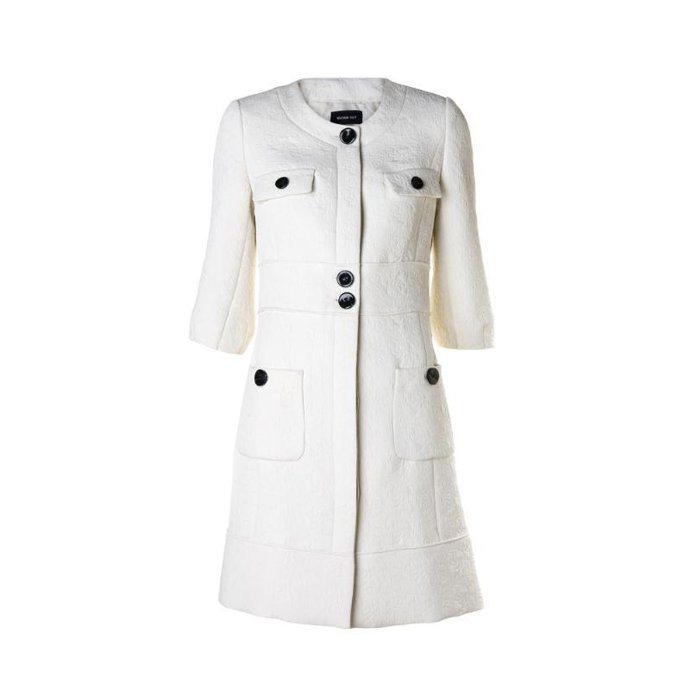 Abrigo largo blanco PULGAS