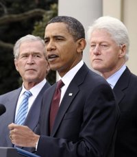 Obama, Clinton y Bush liderarán "una de las mayores campañas de recaudación"