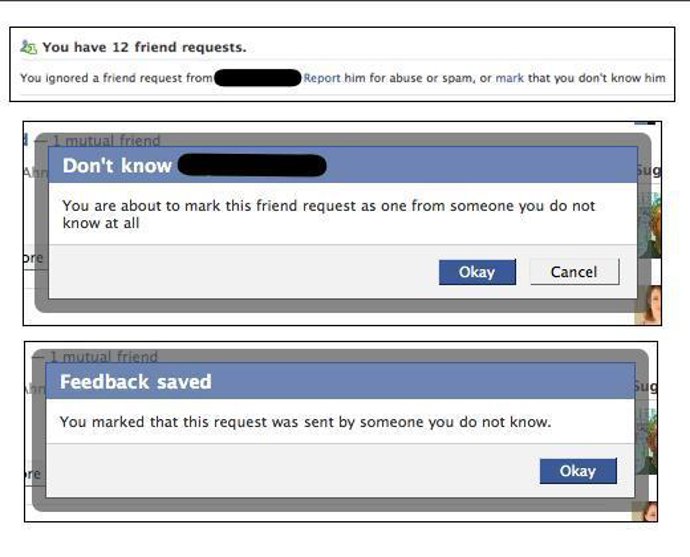 Pantallazo opciones Facebook