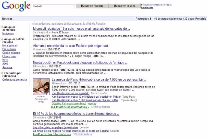 Google News Pantallazo