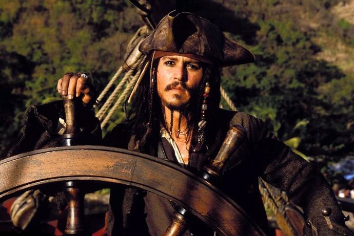 Johnny Depp en Piratas del Caribe Jack Sparrow