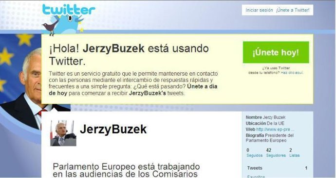 Presidente parlamento europeo en twitter