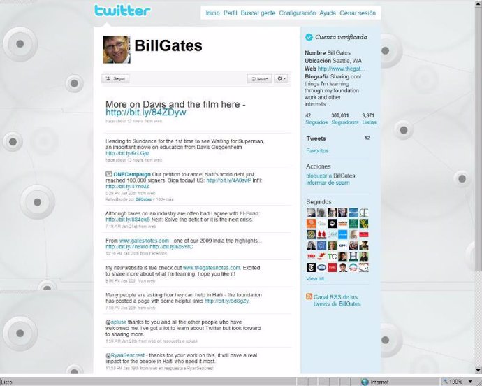 Twitter de Bill Gates