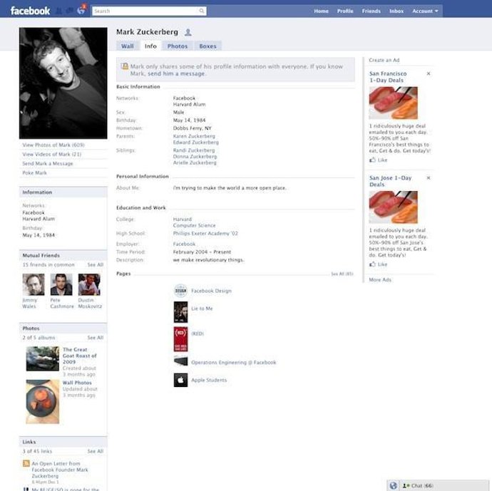 Pantallazo Facebook Zuckerberg