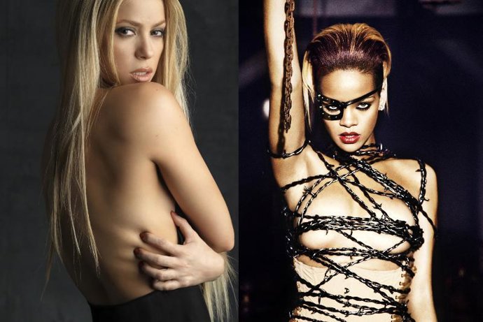 Montaje con las cantantes Shakira y Rihanna