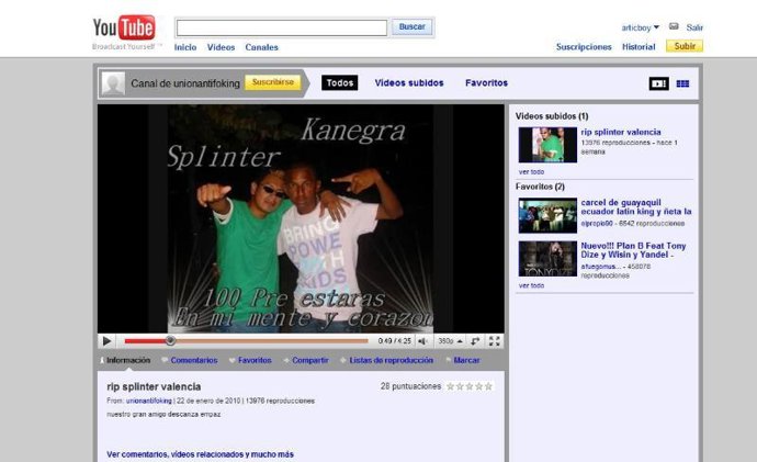 El vídeo en Youtube pide venganza por la muerte de 'Splinter'