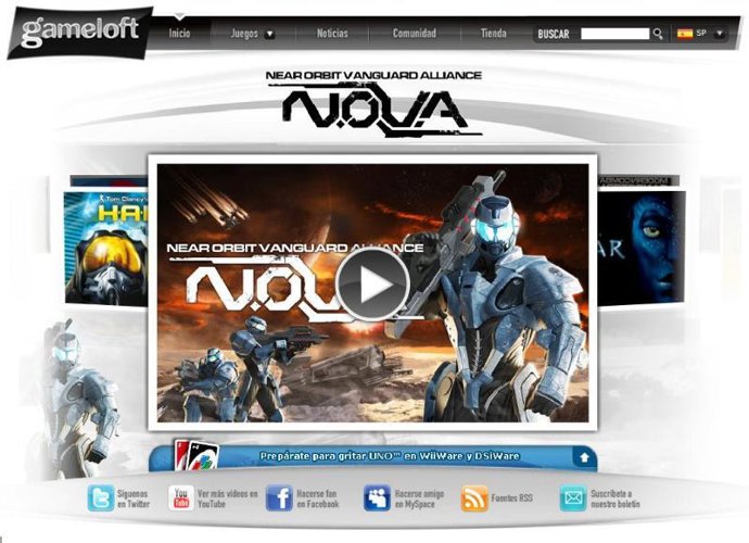 Página web de Gameloft