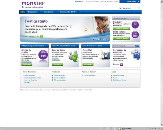 Nuevo 'site' de Comercio Electrónico de Monster