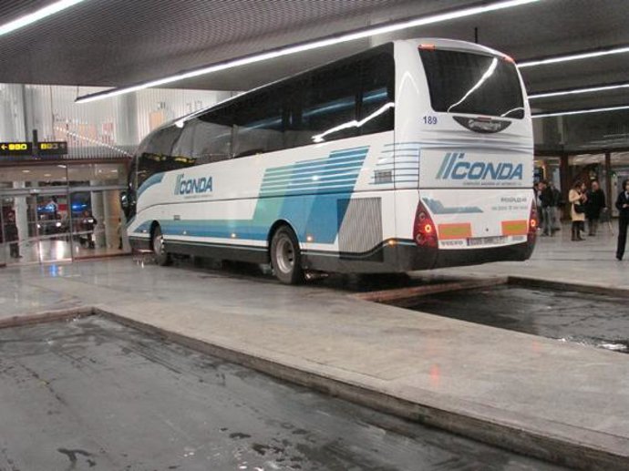 accidente de autobús en la estación de Pamplona