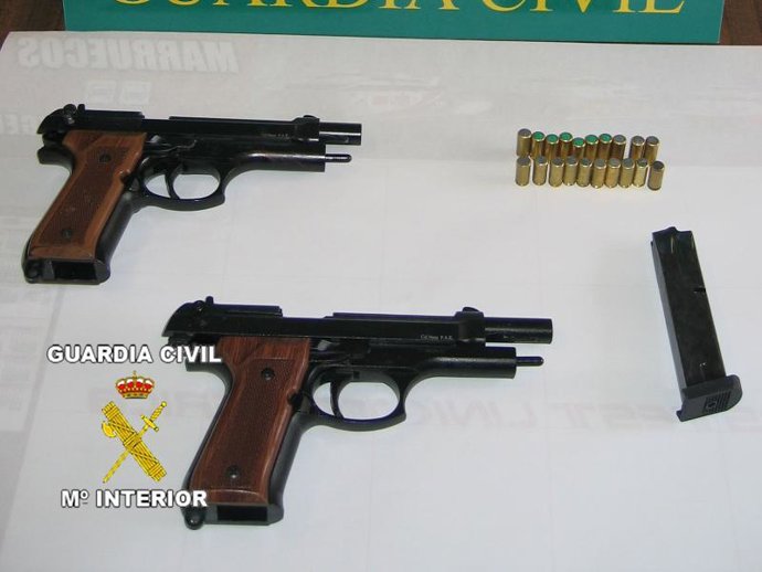 Pistolas de fogueo incautadas