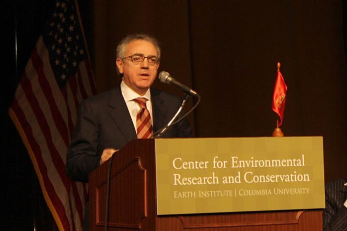 El presidente Sanz en su intervención en la Universidad de Columbia
