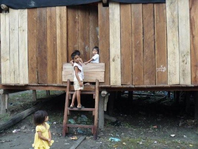 Barrio marginal de Iquitos, Perú