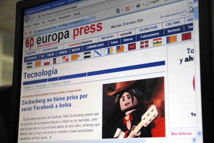 Pantalla de ordenador conectado a Internet