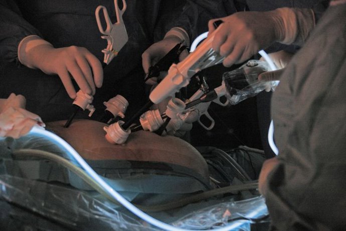 Un momento en una  intervención de cirugía mórbida