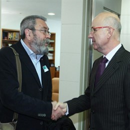 Secretario General De UGT, Cándido Méndez, Con El Portavoz Ded Ciu Duran I Lleid