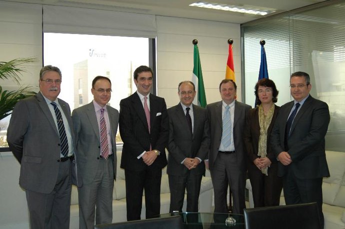 Instantánea del encuentro mantenido entre Soler y directivos de EADS