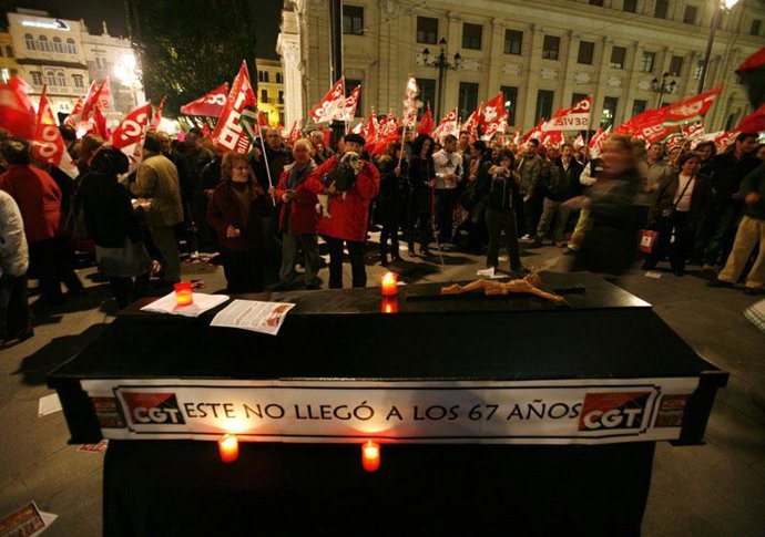 Manifestación en defensa del sistema de pensiones