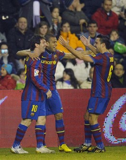 El FC Barcelona, Xavi, Messi y Dani Alves