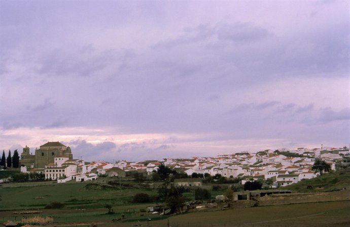 Vista De La Villa Cazalla De La Sierra, En Sevilla
