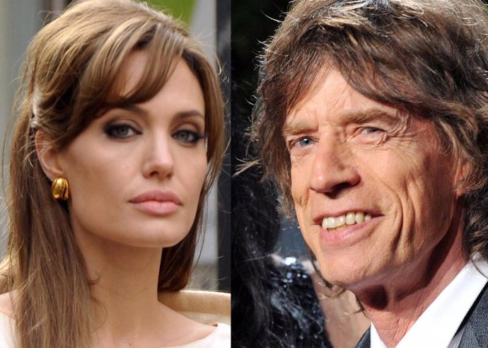 Montaje de Angelina Jolie y Mick Jagger