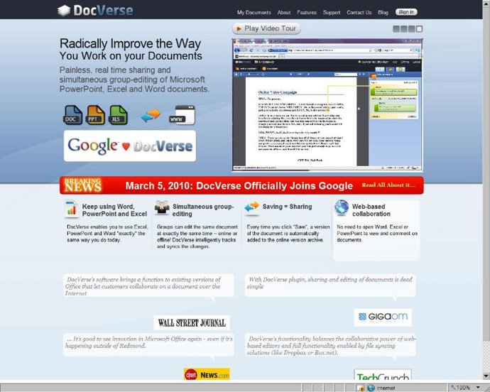 Docverse, editor online adquirido por Google