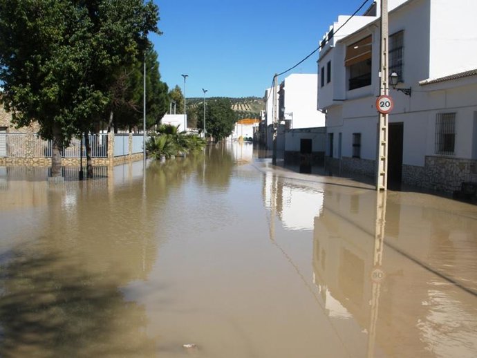 Desborde del río Genil en Badolatosa