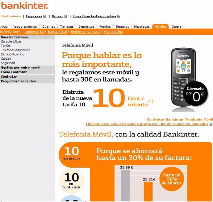 Web Bankinter Móviles