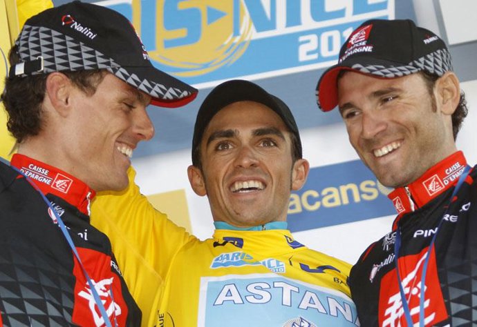 Contador, Valverde y Luis León Sánchez