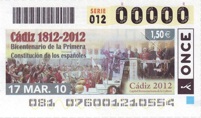 Cupón Por Cádiz 1812-2012