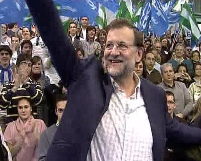 Mariano Rajoy, Durante Un Reciente Mitin En Andalucía