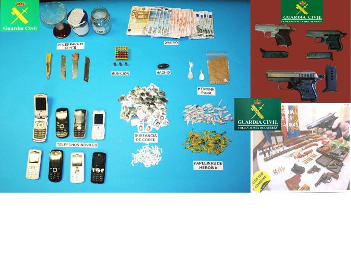 Objetos intervenidos en la operación Árrago