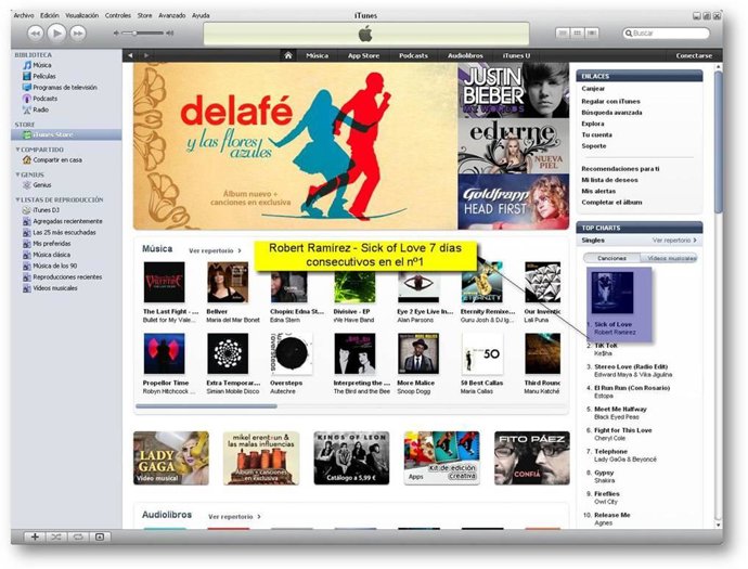 Sick Of Love, Número 1 En Itunes