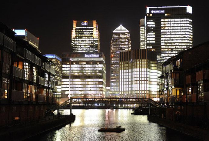 Recurso de la City - distrito financiero Canary Wharf de Londres