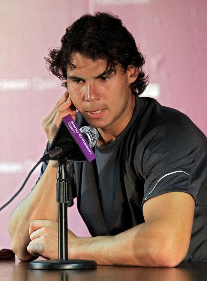 El tenista Rafa Nadal en rueda de prensa