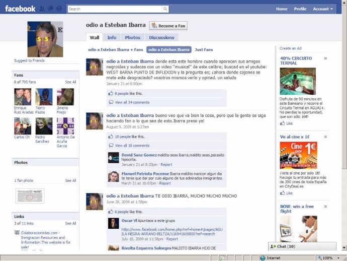 Facebook 'Odio a Esteban Ibarra