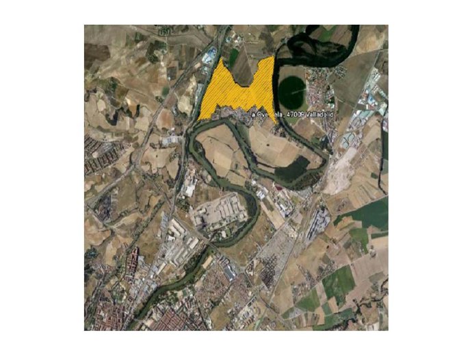 Imagen De Satélite Con El Area Homogénea La Lampara Señalada En Amarillo, Junto 