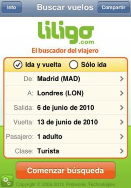 Aplicación De Búsqueda De Vuelos De Liligo