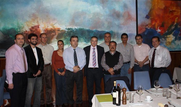 Domingo Berriel, Miguel Ángel Pulido Y Bernardo Pizarro Durante El Almuerzo De B