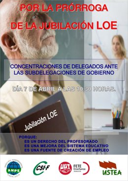 Cartel De La Concentración Covocada Por UGT, ANPE, CSIF Y USTEA