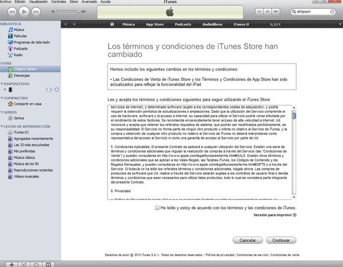 Cambio En Las Condiciones De Uso De La Itunes Store